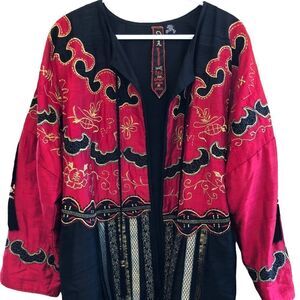 𝅺ja Resorts Vintage 80’s Silk Tassel Kimono Jacket EUC